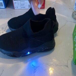 Kids Black LED Light-Up Shoes
